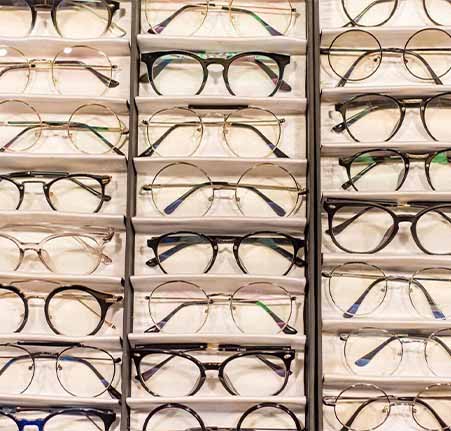 Glasses on display at Bristol Family Eyecare