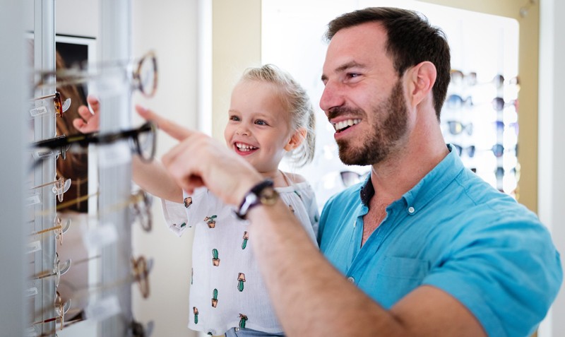 Selecting glasses from Bristol Family Eyecare